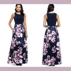 NWT X by Xscape [ size 6 ] Floral Ball Gown in Blue